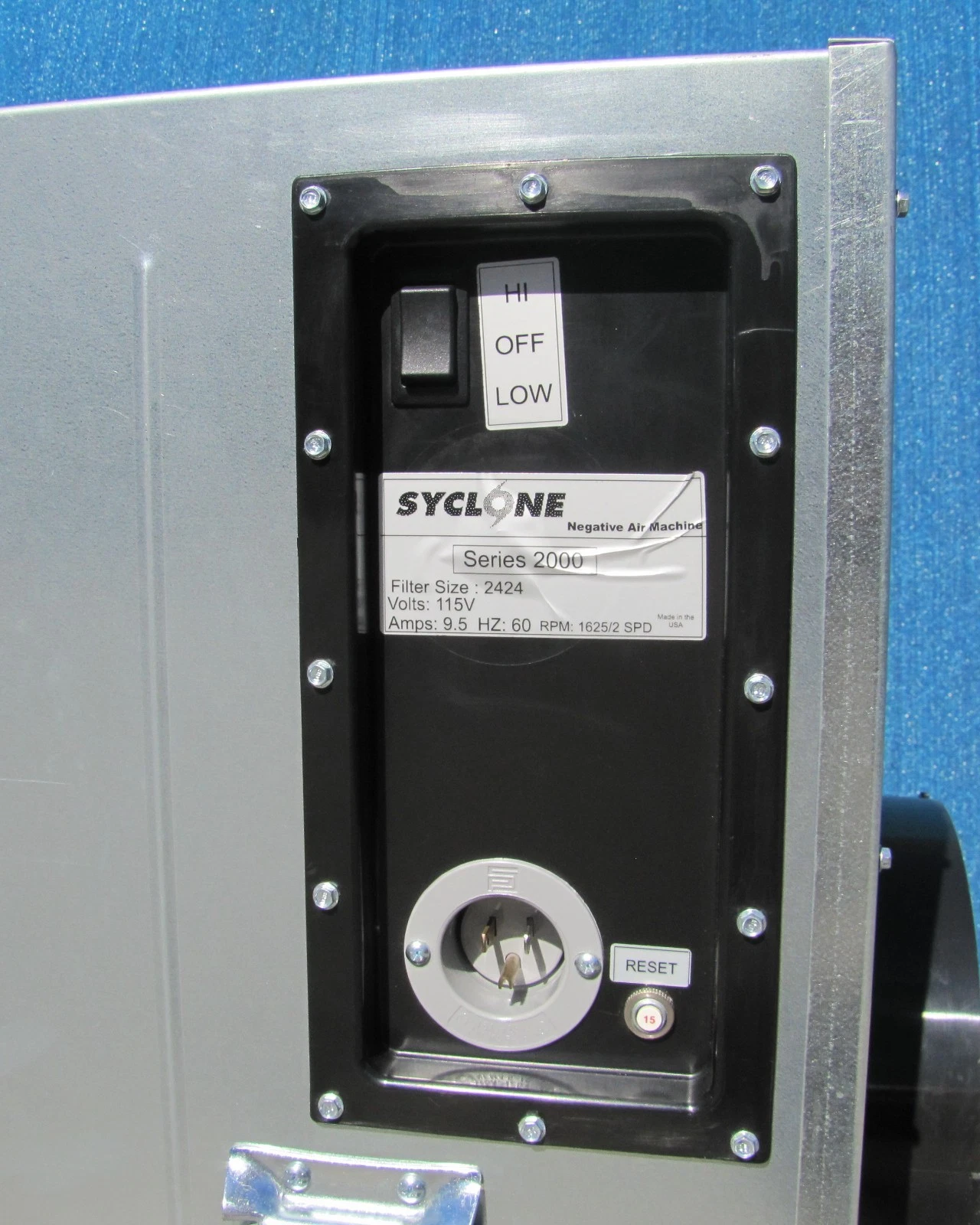 Used Syclone Negative Air Scrubber HEPA Filter 2000 CFM 115V 2 Speed Duct Port 29261