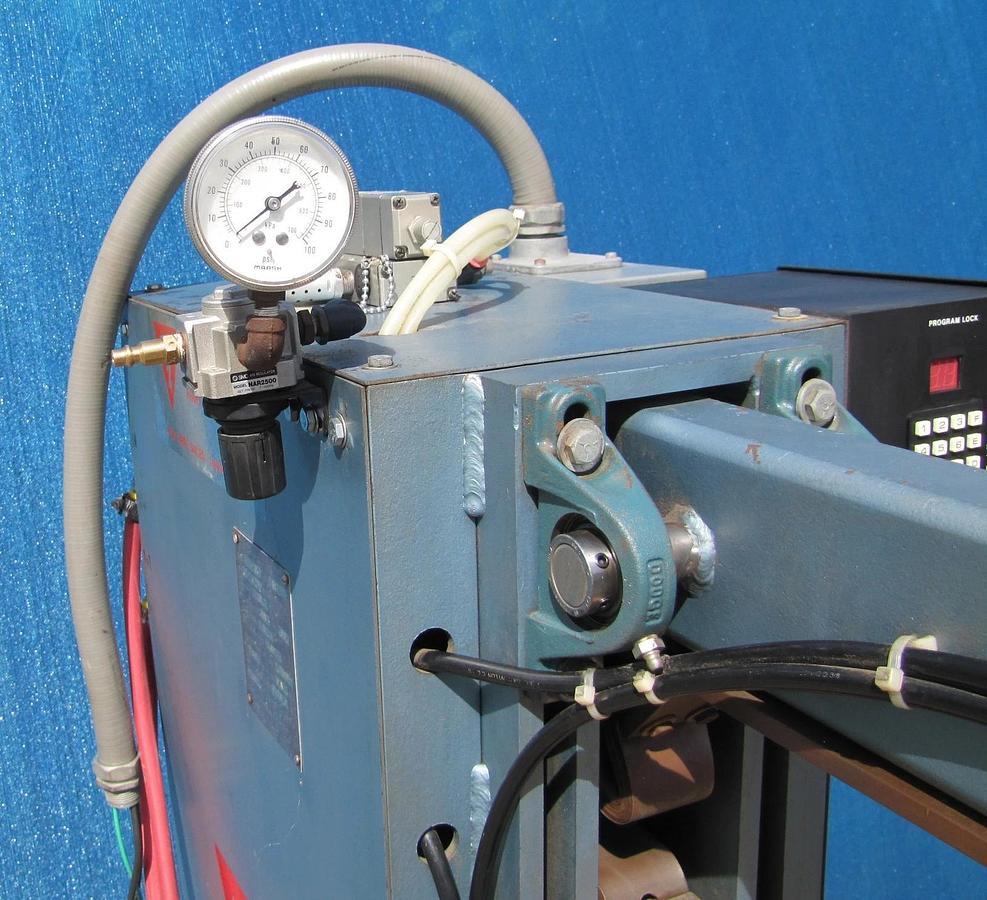 Used H&H 35 KVA Rocker Arm Resistance Spot Welder 24" Throat 230V 1 Phase w/ Coolant