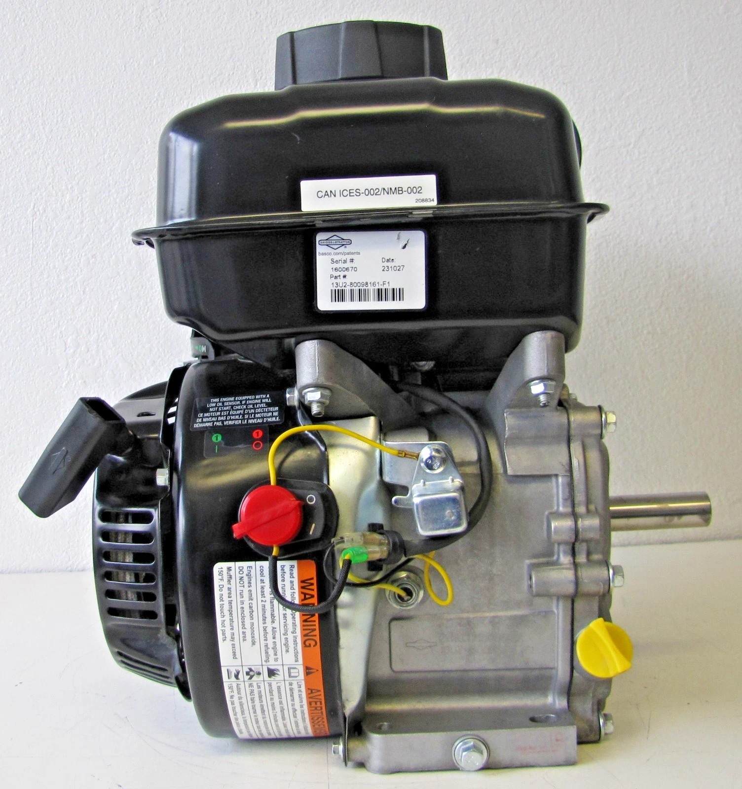 Used Husqvarna Briggs & Stratton 9.5 HP Gasoline Engine CR950 208cc 3/4" Shaft