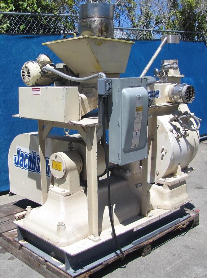 Used Jacobson 75 HP Commercial Hammer Mill Grinder 460V 3 Phase Reliance Motor AS-IS