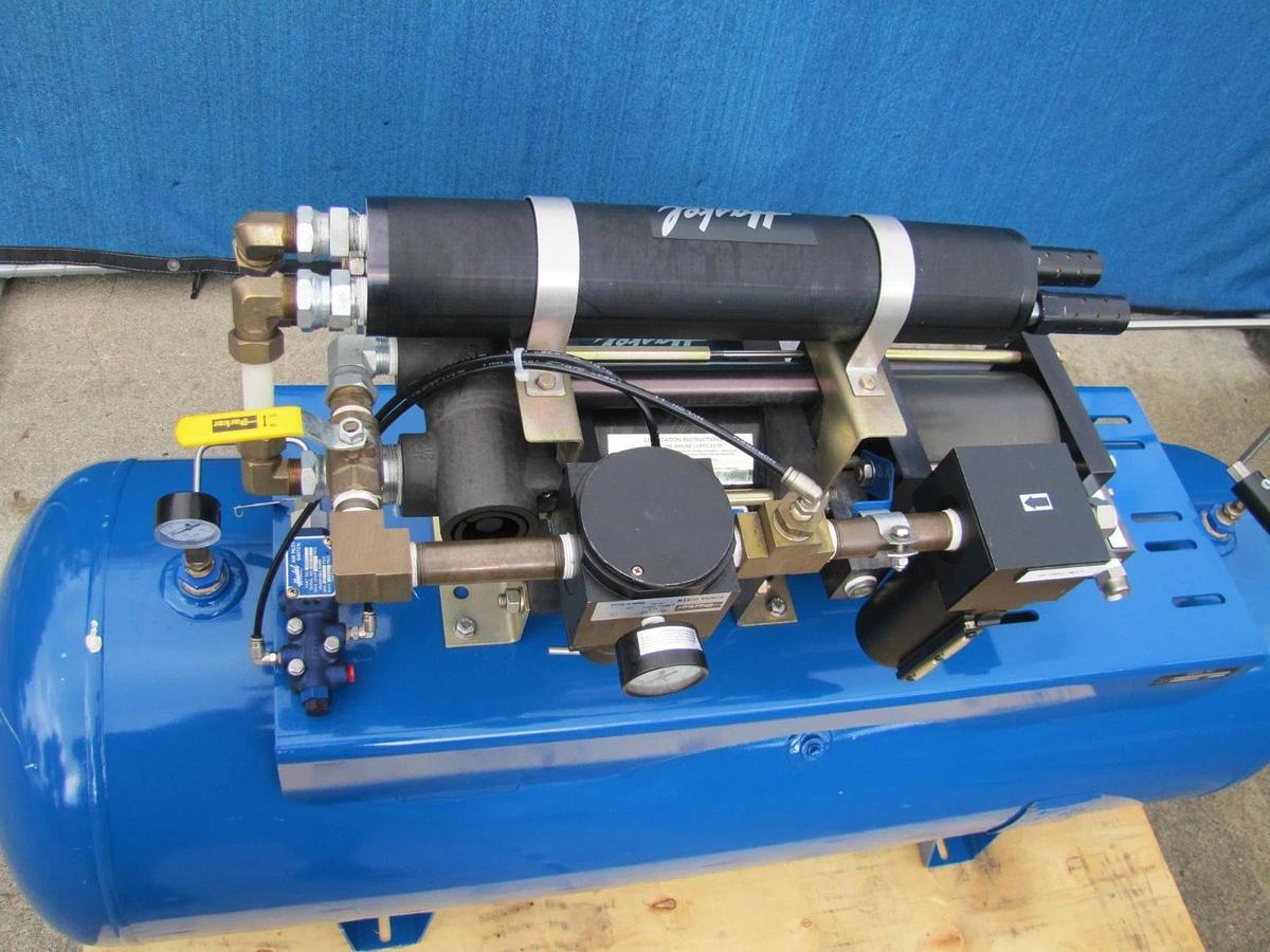 Used Haskel 8AGD-2 Single Stage Double Action Gas Booster with 80 Gallon Tank