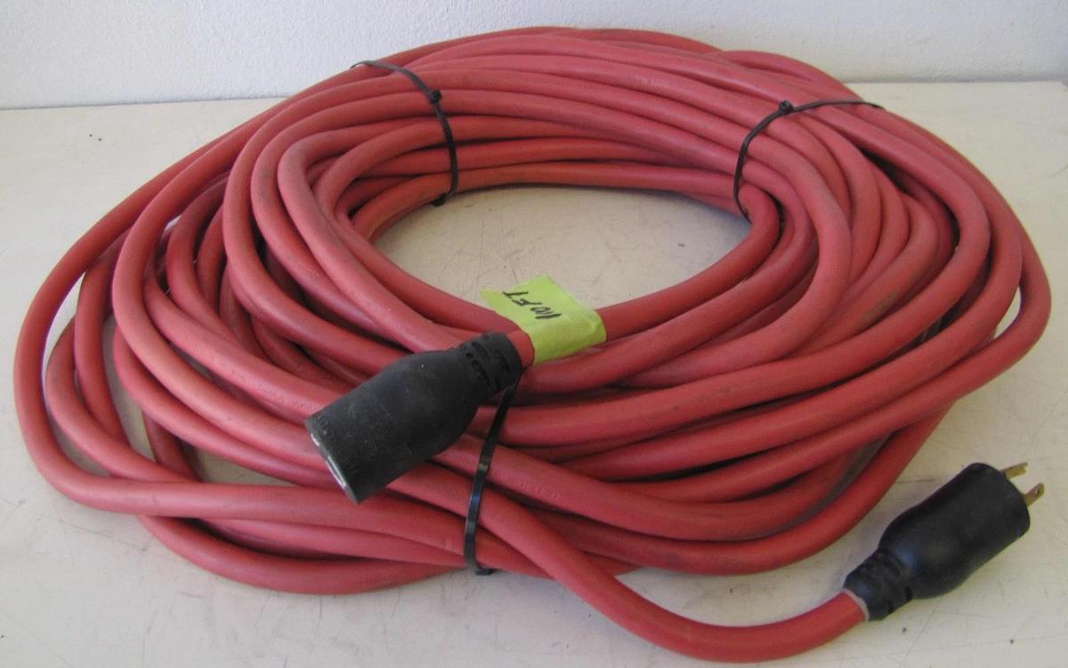 Used Lot of 5 100ft Twist Lock Power Cable Extension Cord for Spider Box Distribution