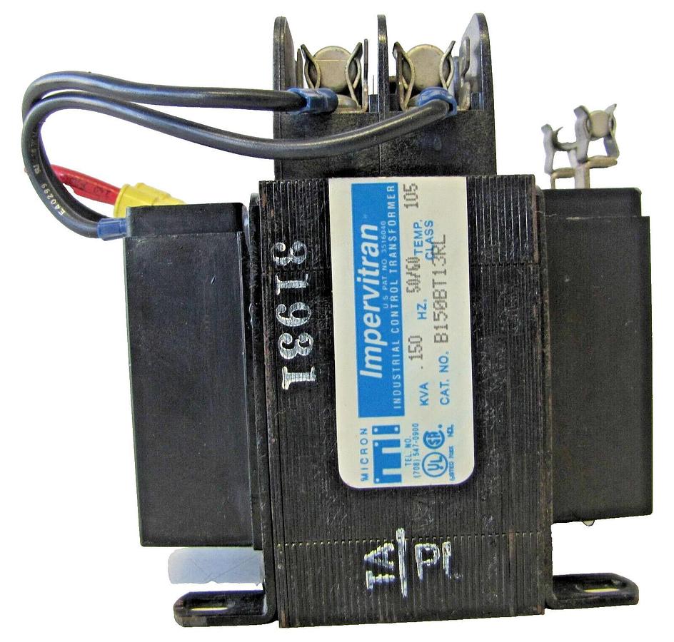 Used Micron Impervitran 150 KVA Control Transformer 230/460V Primary 115V Secondary