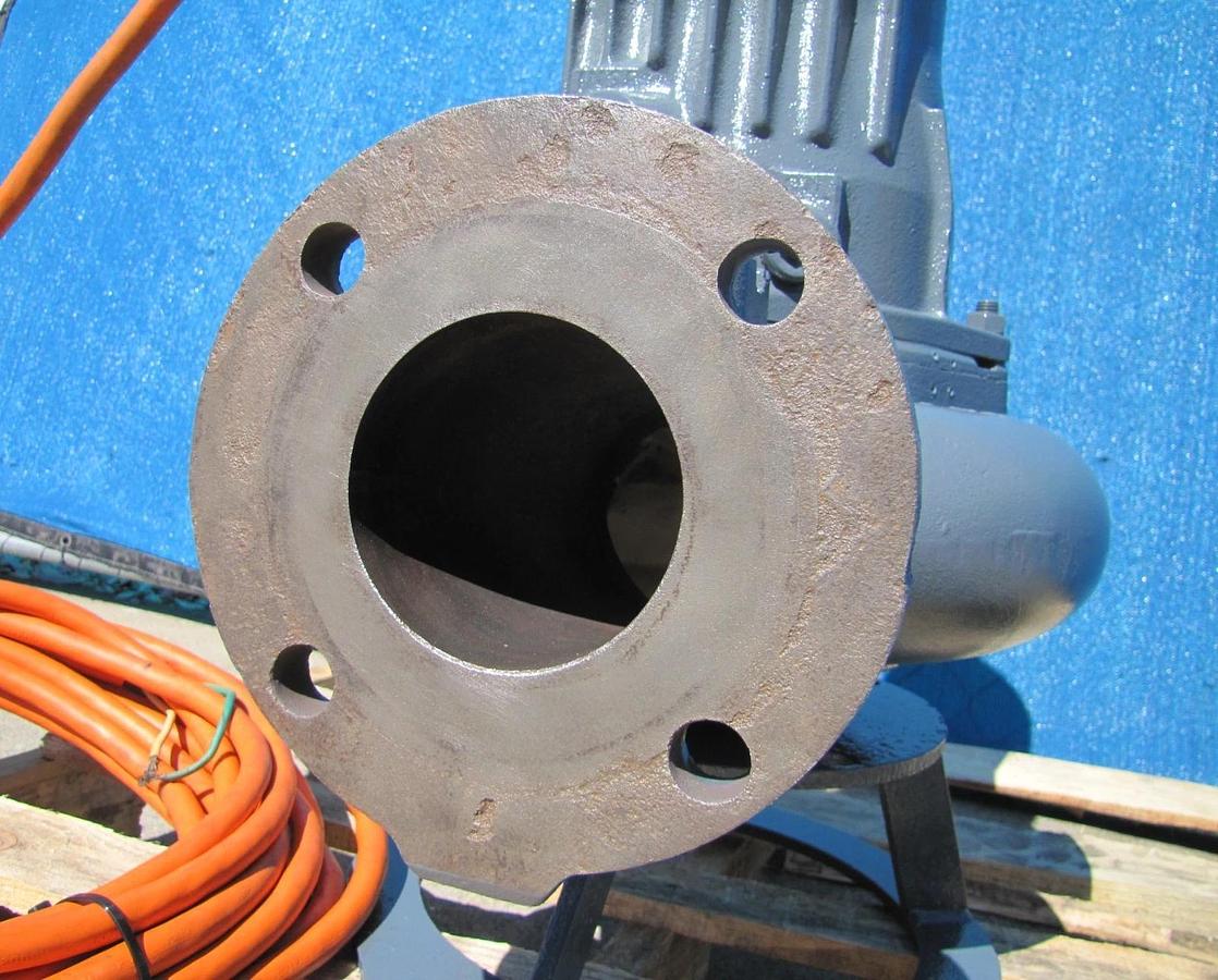 Used Flygt 5 HP Submersible Trash Water Sump Pump 200V 3PH 4" Outlet 48' Cable