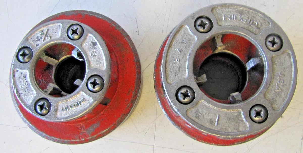 Used RIDGID 12-R Exposed Ratchet Threader Set 1/8", 1/2", 3/4", 1", 1-1/4", 1-1/2", 2 95691552075