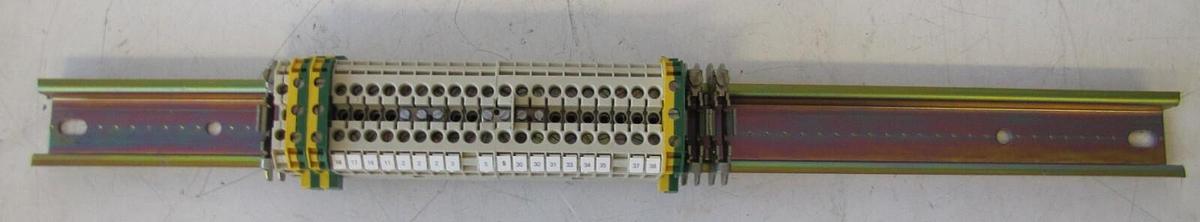 Used Siemens DIN Rail Terminal Strip Block with Ground and 18” Mounting Rail