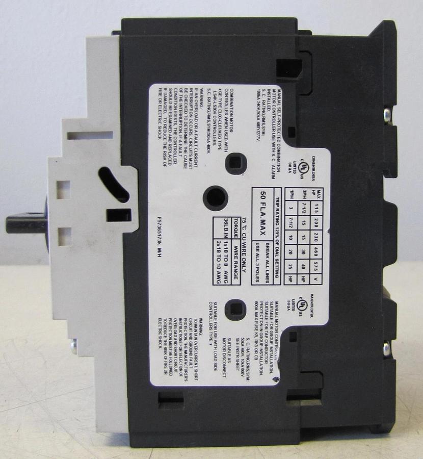 Used GE General Electric GPS2BHAT Manual Motor Starter Contactor 35 - 50A 1000V