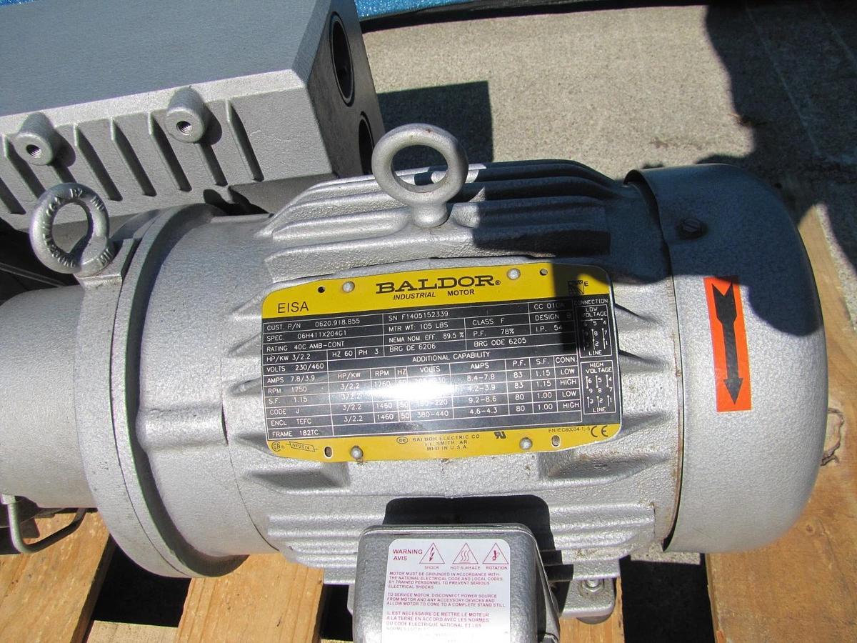 Used Busch R5 Oil Lubricated Rotary Vane Vacuum Pump 41 CFM 3HP Baldor Motor #3