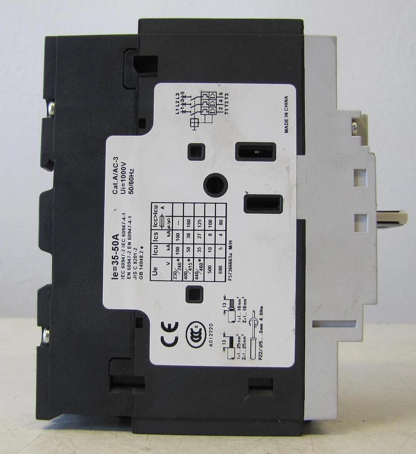 Used GE General Electric GPS2BHAT Manual Motor Starter Contactor 35 - 50A 1000V