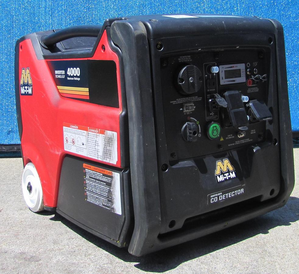 Used Mi-T-M 4000 Watt Gas Generator Inverter Technology 120 VAC & 12 VDC Output