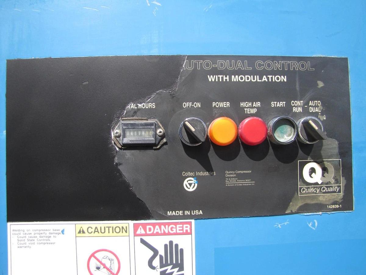 Used Quincy 25HP VFD Rotary Screw Air Compressor 120 Gal Tank 230V 3PH Only 34178 Hrs