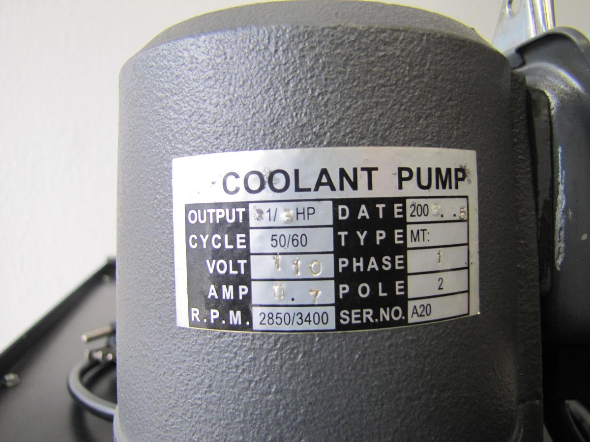 Used Industrial Coolant Pump 1/8HP With 24" Long x 12" Wide x 8" Deep Tank 110 VAC