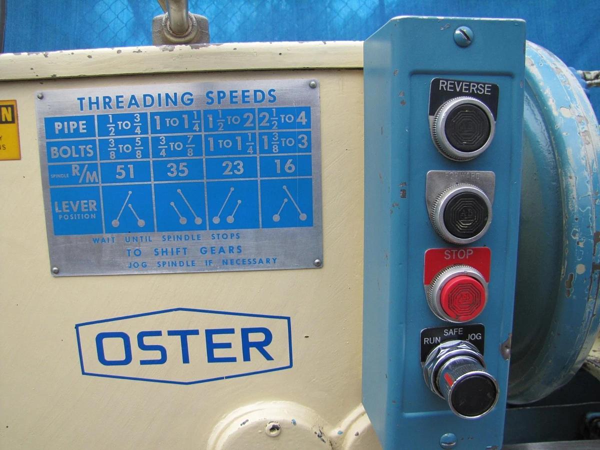 Used Oster 784 Pipe & Bolt Threader 1/2"-4" 3HP 230V 3 Phase Oil Pump 6 Die Heads
