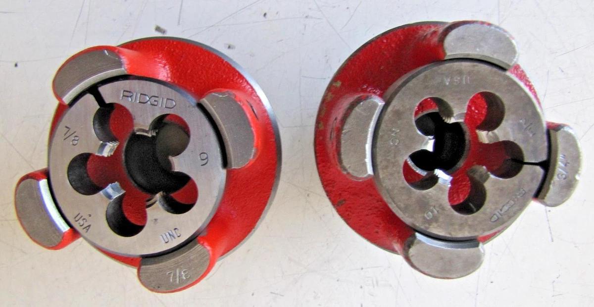 Used RIDGID 36345 00-R Exposed Ratchet Threader Set 1/4", 3/8", 1/2", 3/4", 1" Sizes