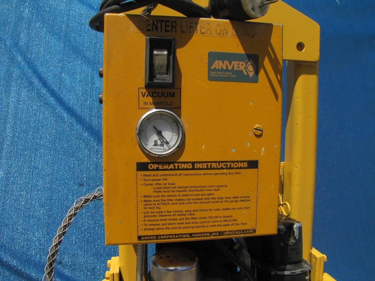 Used Anver 1000 lbs  Electric Powered Vacuum Pad Lifter Lift ET100S-FP 90° Tilting #2