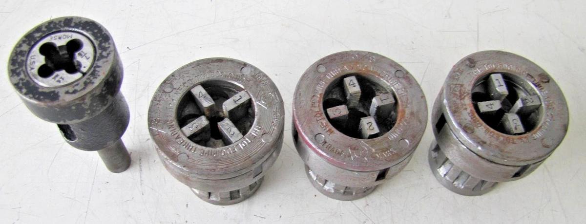 Used Toledo 101 Adjustable Bolt Die Stock Tapping Set 1/4" to 5/8" with Case
