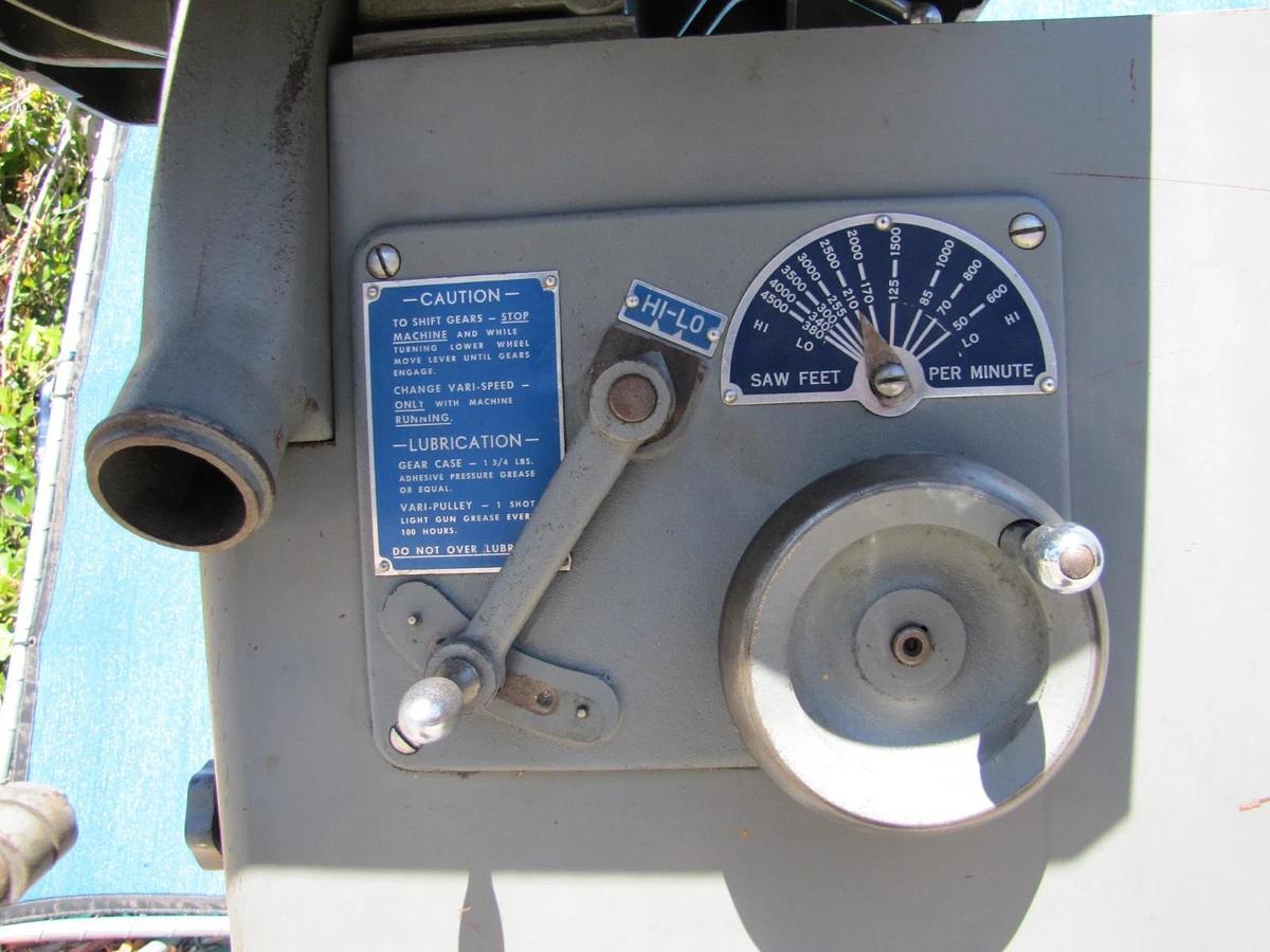 Used Rockwell 28-500 Vertical Band Saw Variable Speed 1HP 230V 1PH New Bi-Metal Blade