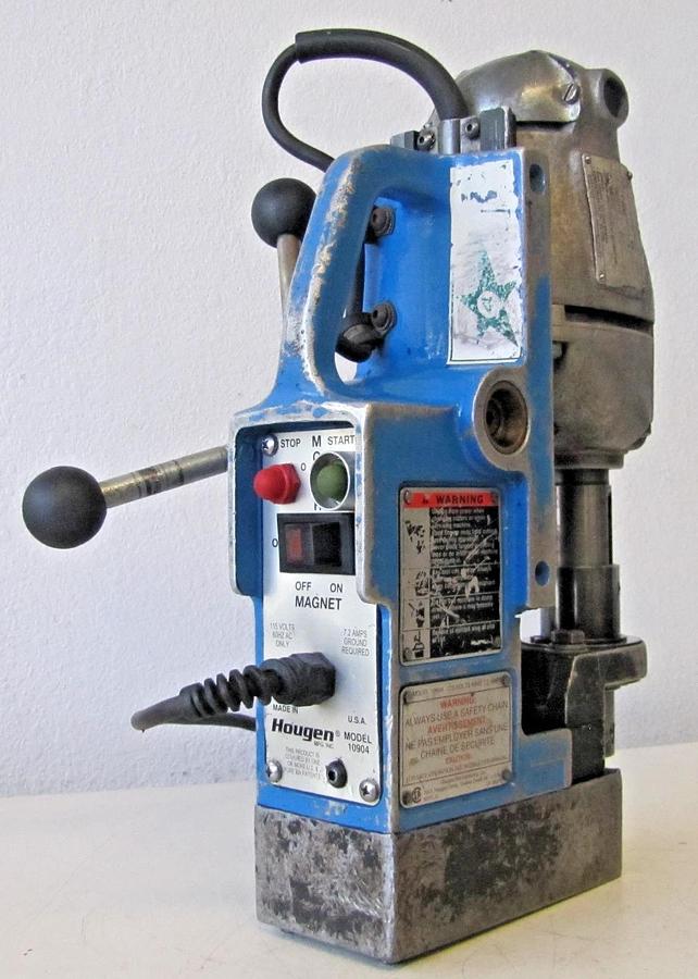 Used Hougen Rotabroach 10904 Mag Portable Magnetic Drill Press With Extra Bits 115V