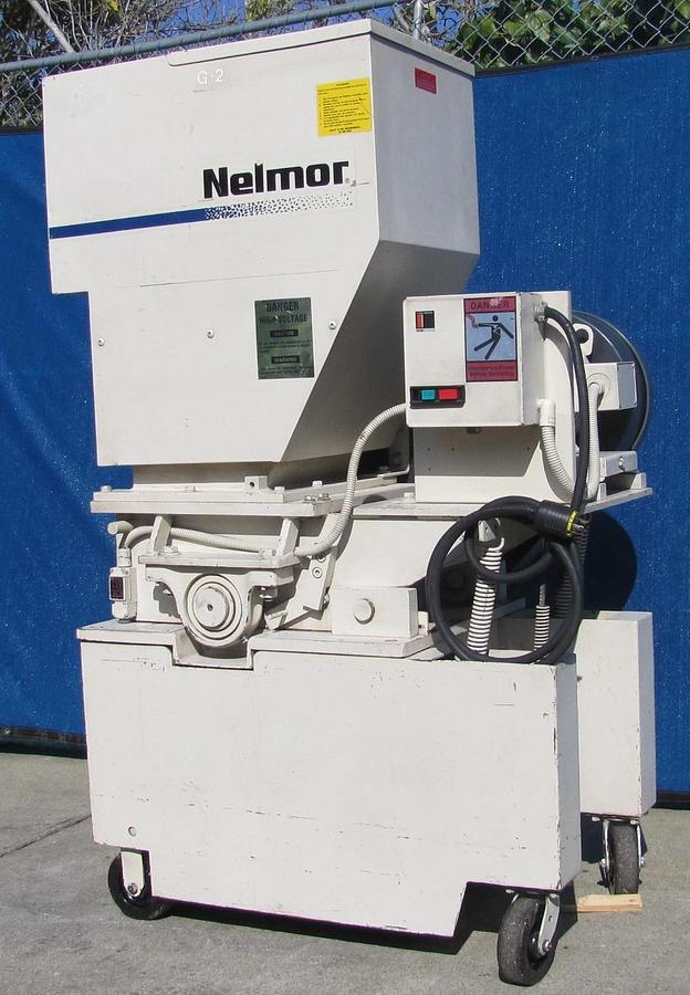 Used Nelmor AEC 10 HP Plastic Granulator Chopper Grinder Machine G1215P1 230V 3 Phase