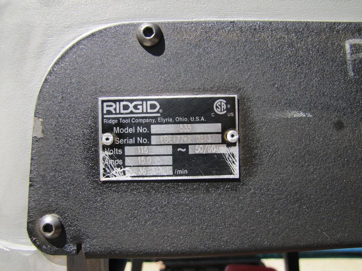 Used Ridgid 535 Series Pipe Threader Threading Machine With 811A Die Head 1/2" to 2"