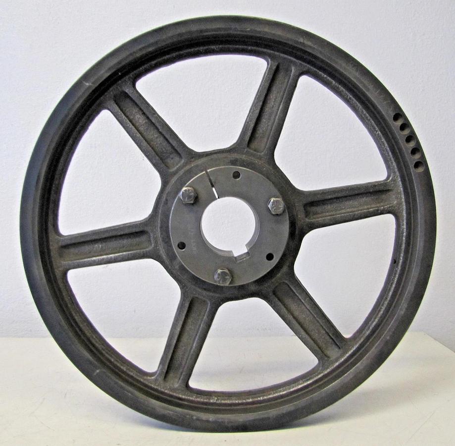 Used Four Groove 14" OD Pulley & 1-7/8" Keyed Bore Bushing 4-3V14 OSK