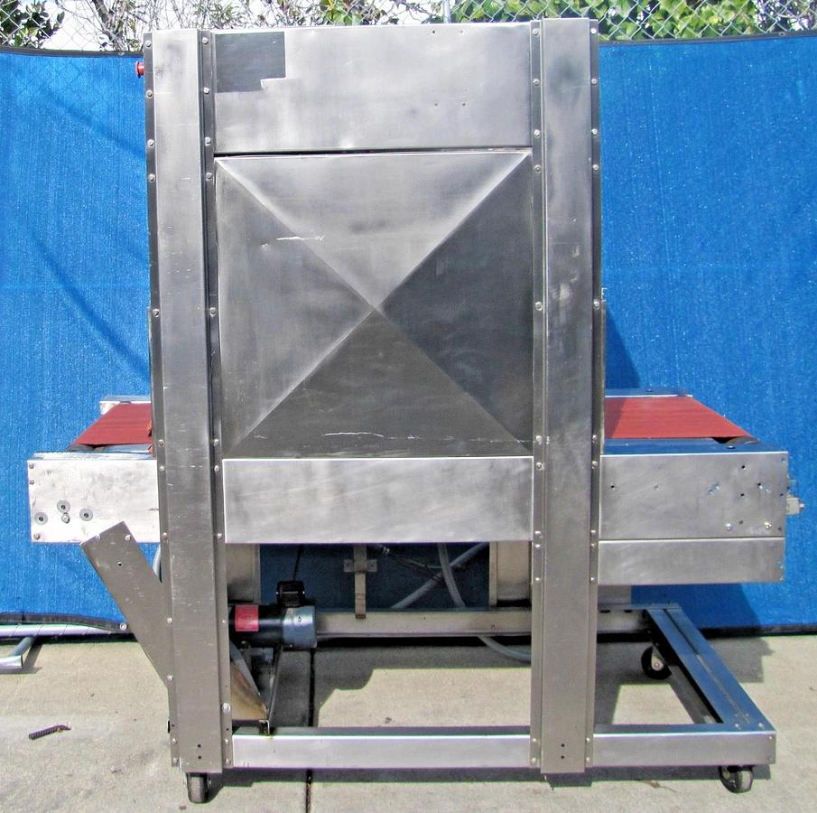 Used Commercial Stainless Steel Heat Shrink Tunnel 350°F Adjustable Speed Conveyor