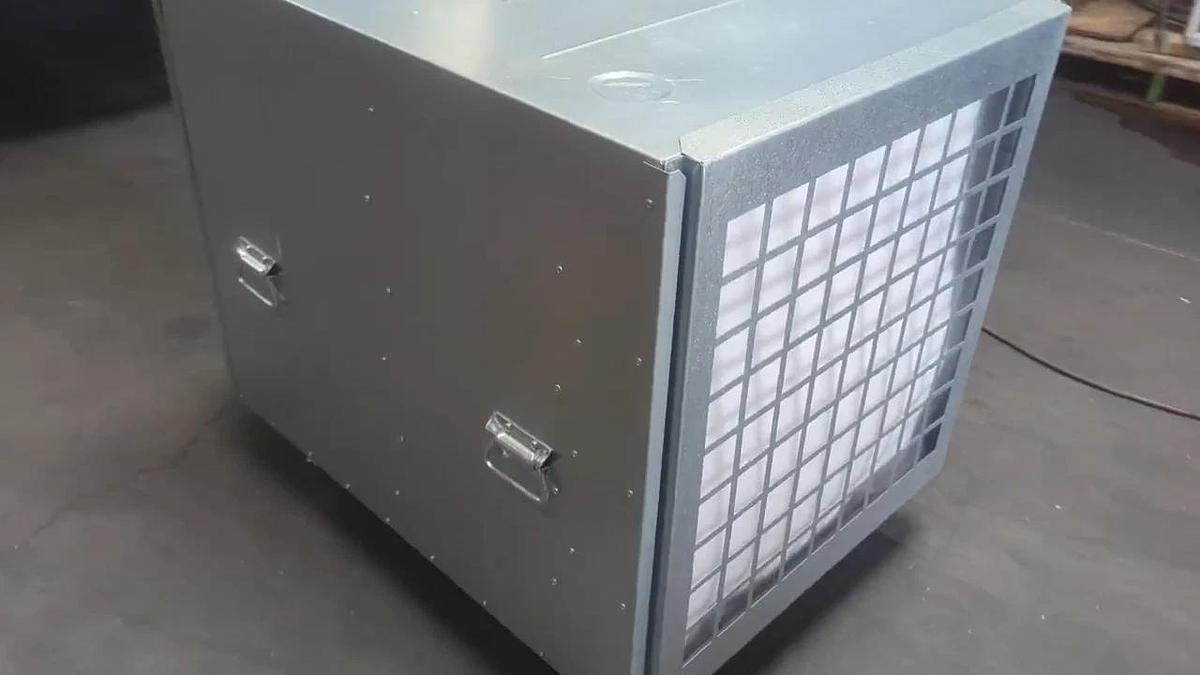 Used Syclone Negative Air Scrubber HEPA Filter 2000 CFM 115V 2 Speed Duct Port 29604