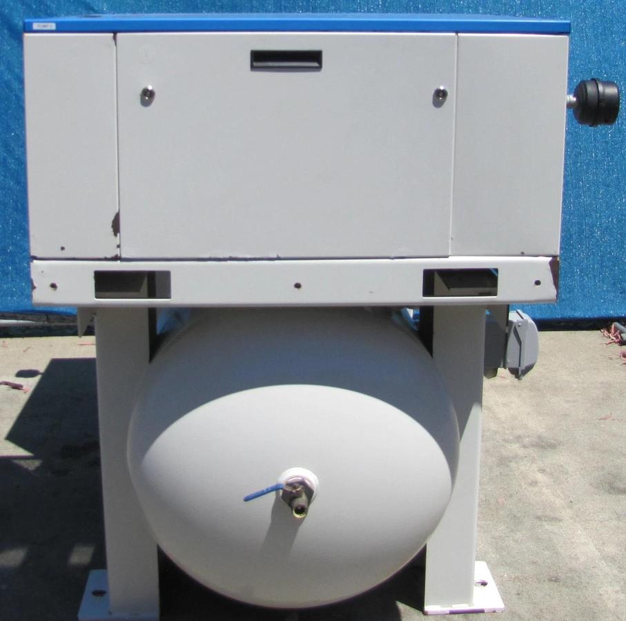 Used Powerex WhisperAIR Oil Less Dual 7.5 HP Scroll Compressor 200 Gallon Tank AS IS