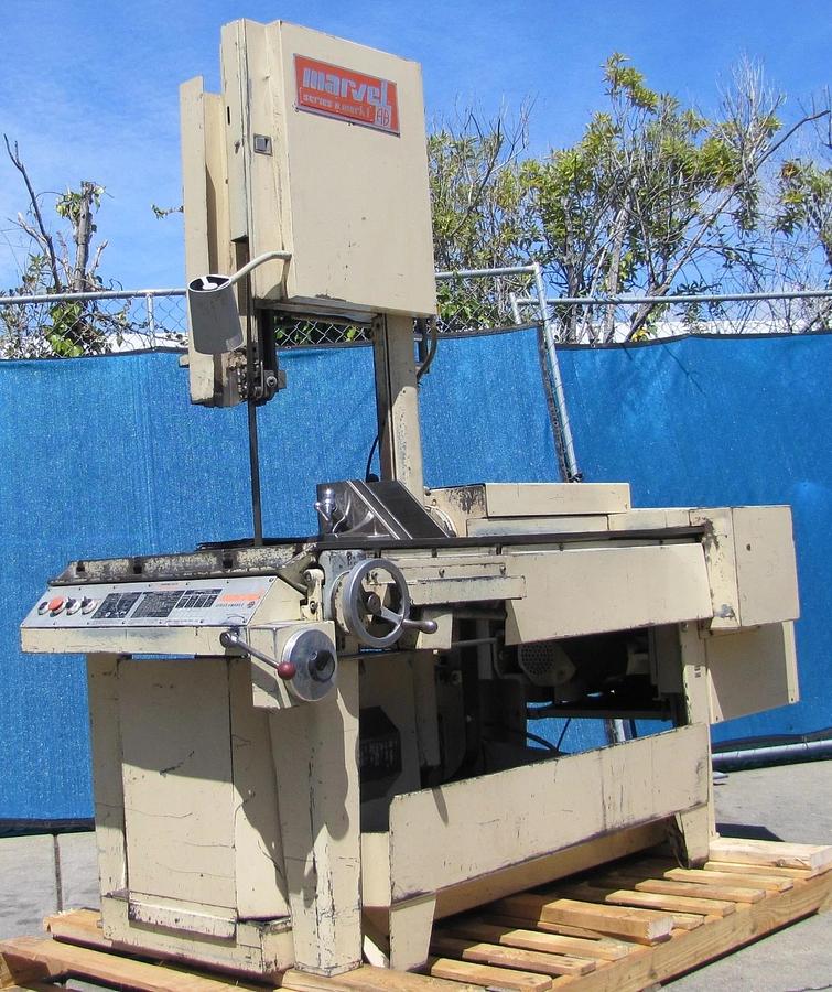 Used Marvel Series 8 Mark I Tilting Band Saw 230V 3PH Metal Cutting w/ Coolant Pump