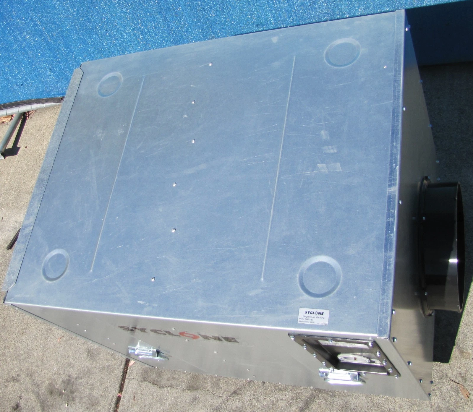 Used Syclone Negative Air Scrubber HEPA Filter 2000 CFM 115V 2 Speed Duct Port 29261