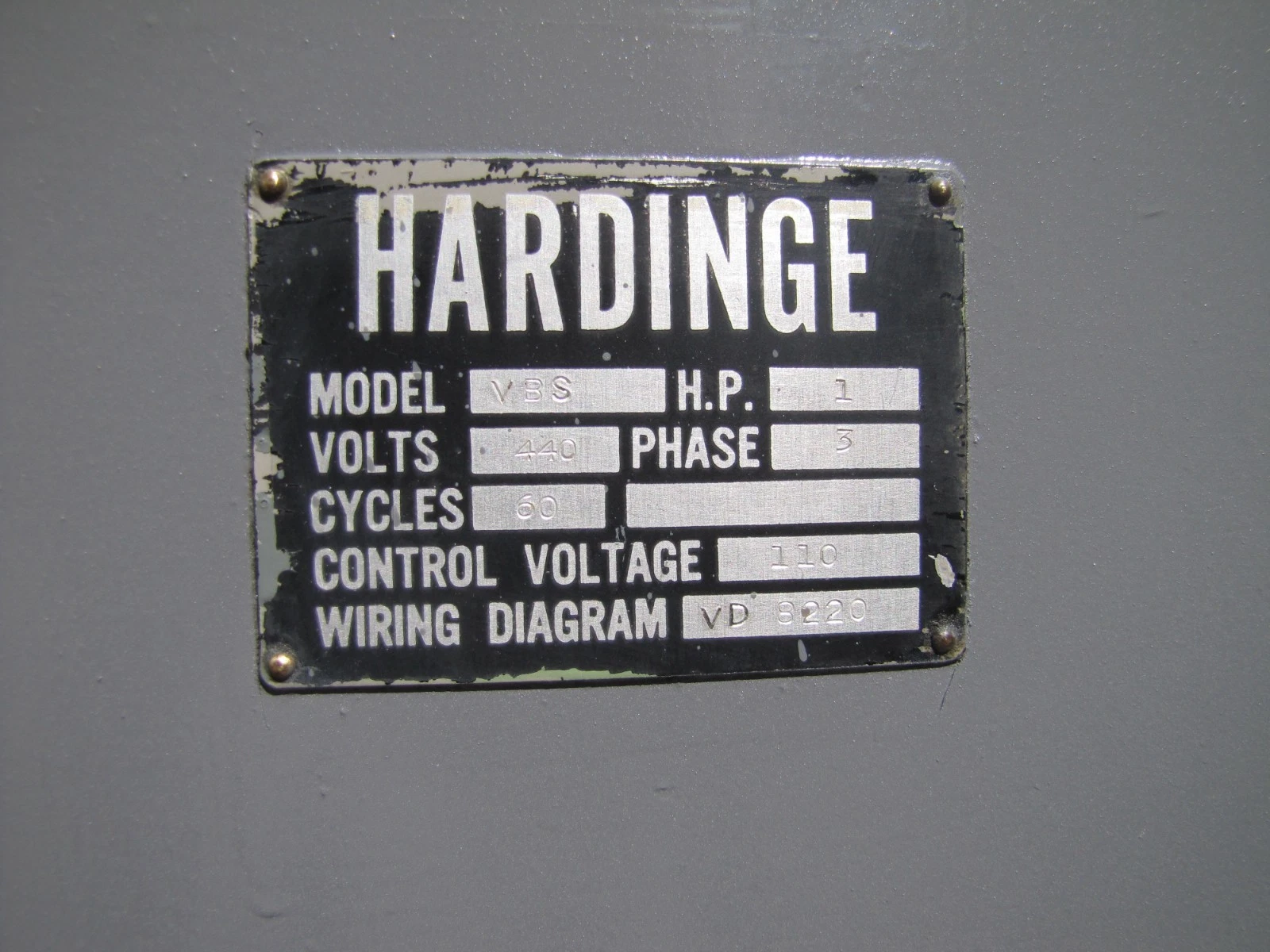 Used Hardinge VBS Collet Type Metal Lathe 1HP 460V 3PH Turret Attachment Coolant Pump