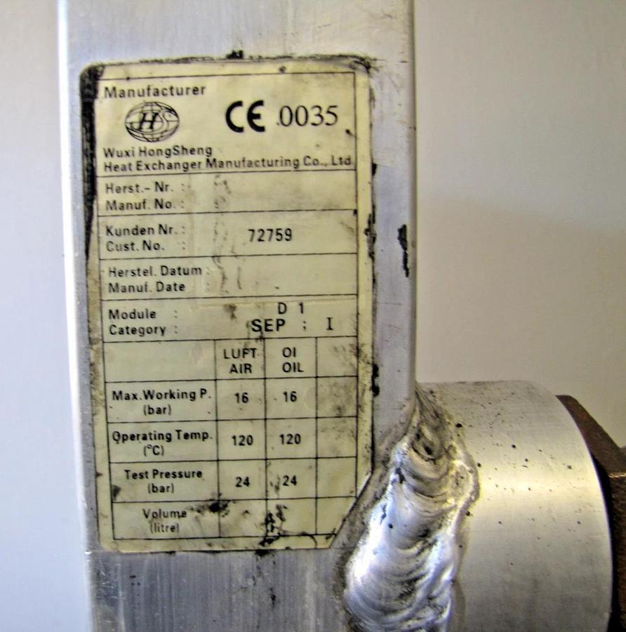 Used CompAir Hydrovane 72759 Combination Air Oil Cooler for HV37RS Air Compressor