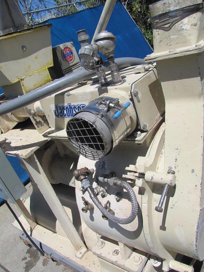 Used Jacobson 75 HP Commercial Hammer Mill Grinder 460V 3 Phase Reliance Motor AS-IS