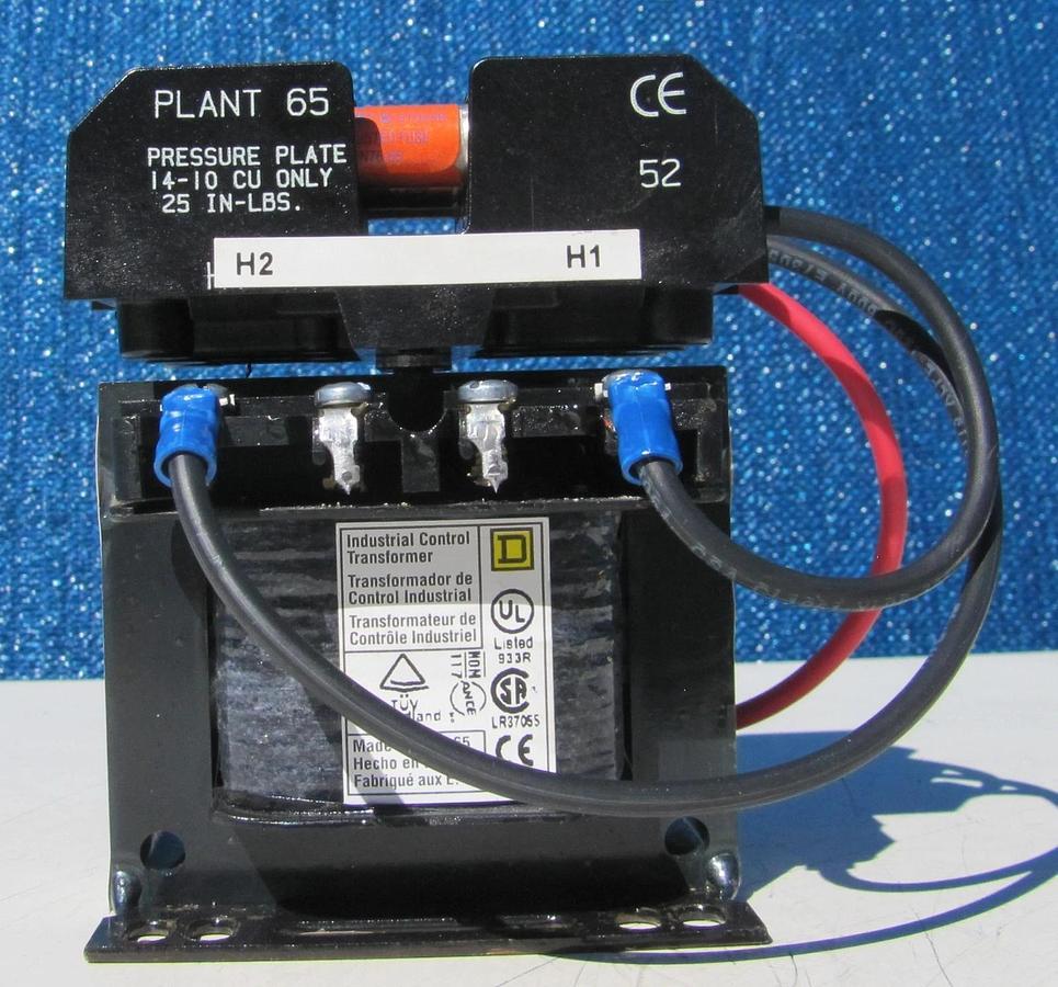 Used Square D .05 KVA Control Transformer 208V Primary 120V Secondary 50 VA