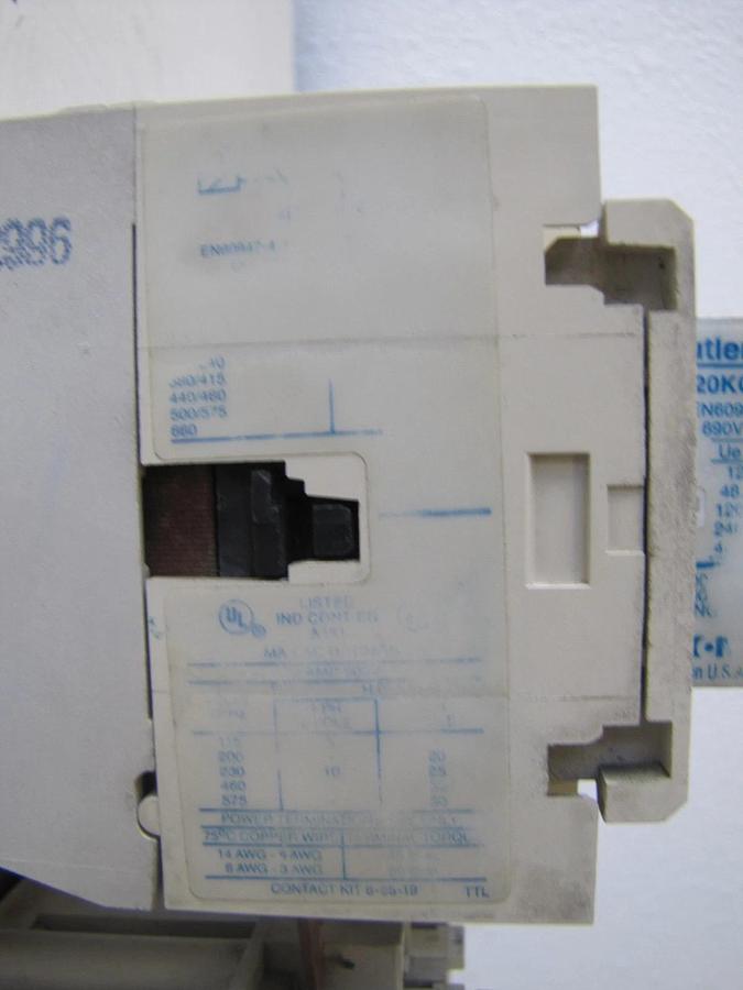 Used Cutler Hammer AE16KN0 80 Amp 600V Motor Starter 3 Pole with 120V Coil