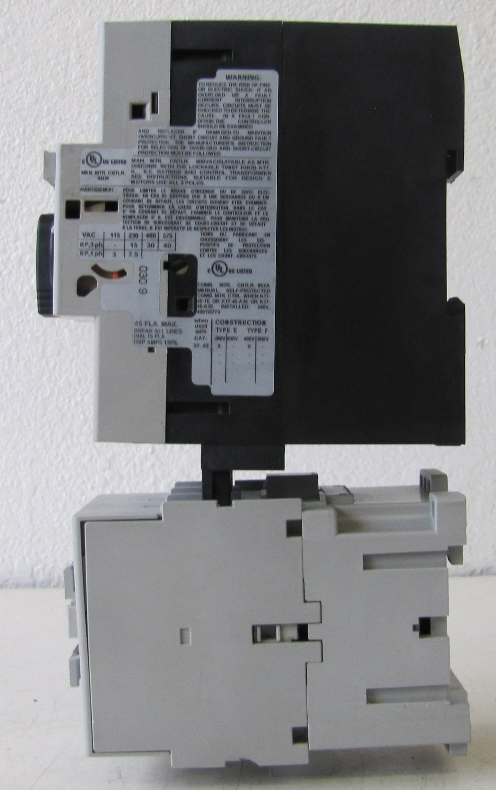 Used Sprecher+Schuh CA7-43-00 85A Contactor 110V Coil KTA7-45H-45A Manual Breaker 3P