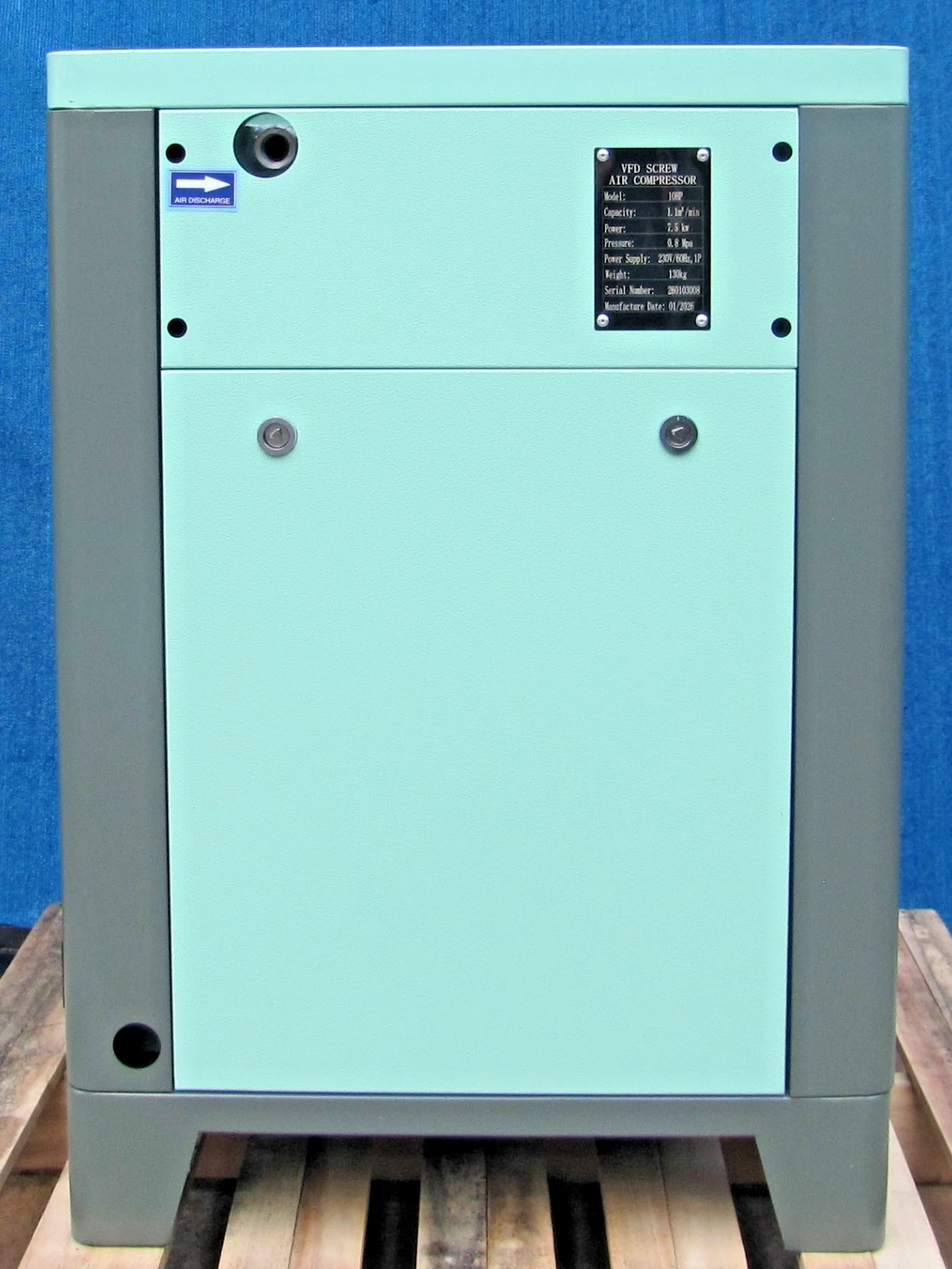 Used 2026 Maximus 10 HP Rotary Screw Air Compressor VFD 230V Single Phase