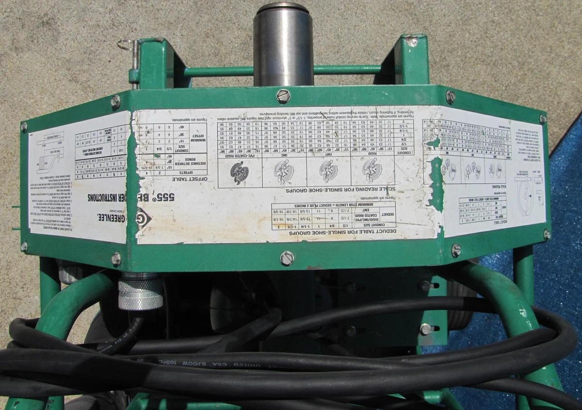 Used Greenlee 555C Classic Electric Conduit Bender 1/2" to 2" Pipe 120V 1HP 555