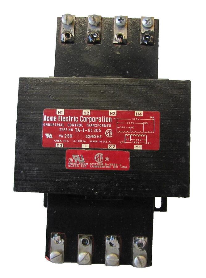 Used Acme 250 VA Electric Power Control Transformer  208V 277V 380V Input 115v Output