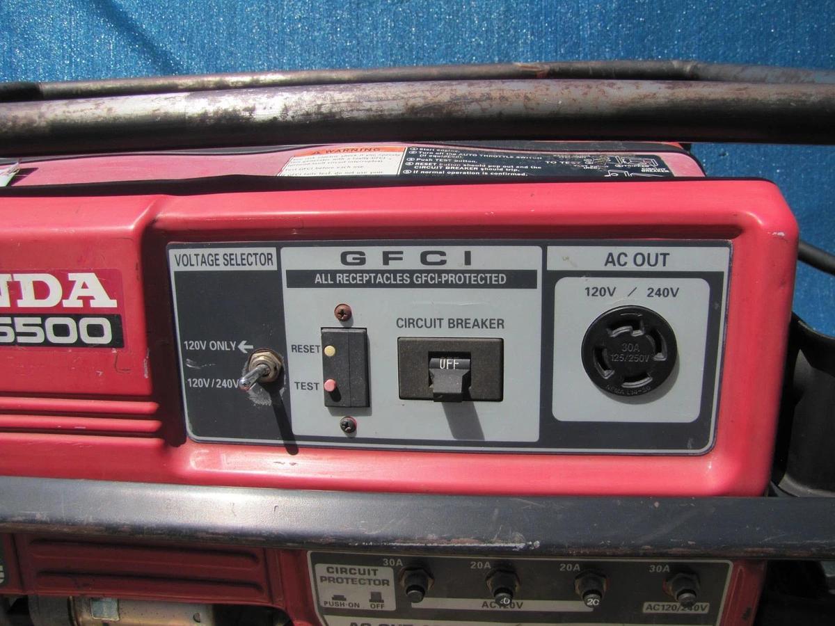 Used Honda EB6500 Portable Gas Generator 6500 Watt 110V/220V Electric Start EB6500sx