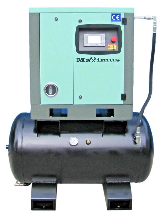 Used 2026 Maximus 10 HP Rotary Screw Air Compressor VFD 230V Single Phase on 60G Tank
