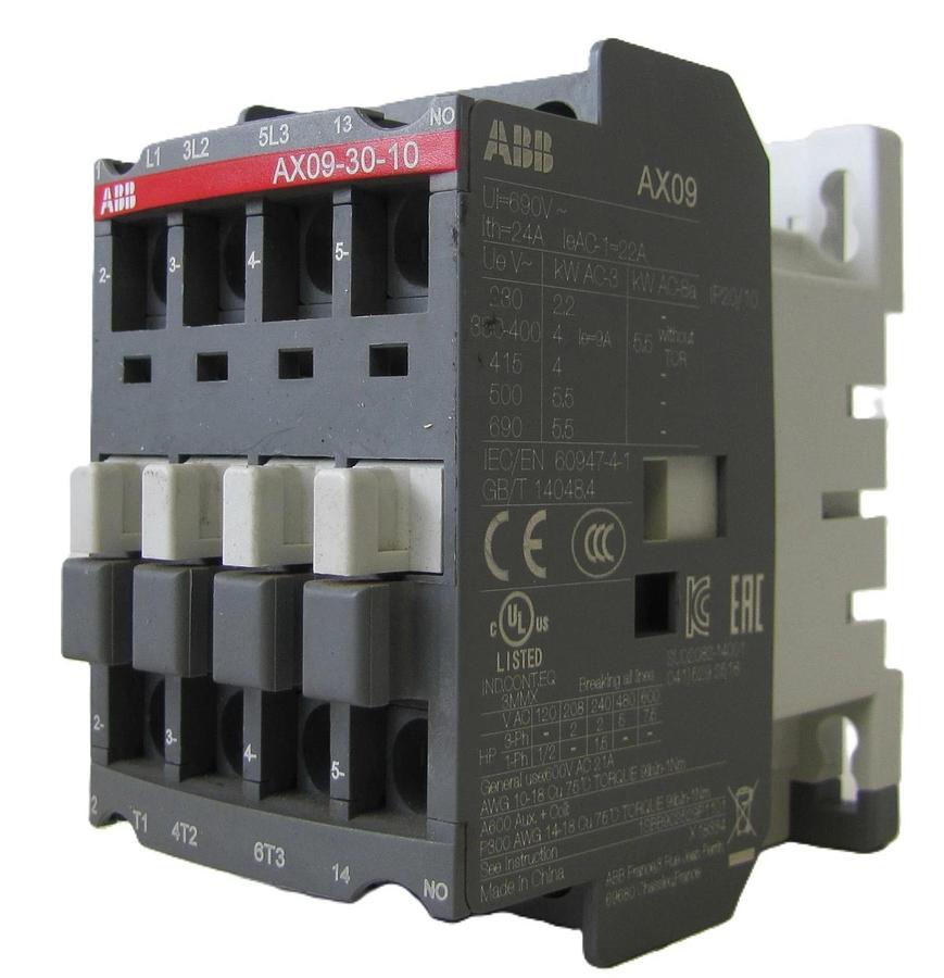 Used ABB Allen Bradley AX09-30-10 24 Amp 3 Pole Contactor 690V with 230V Coil