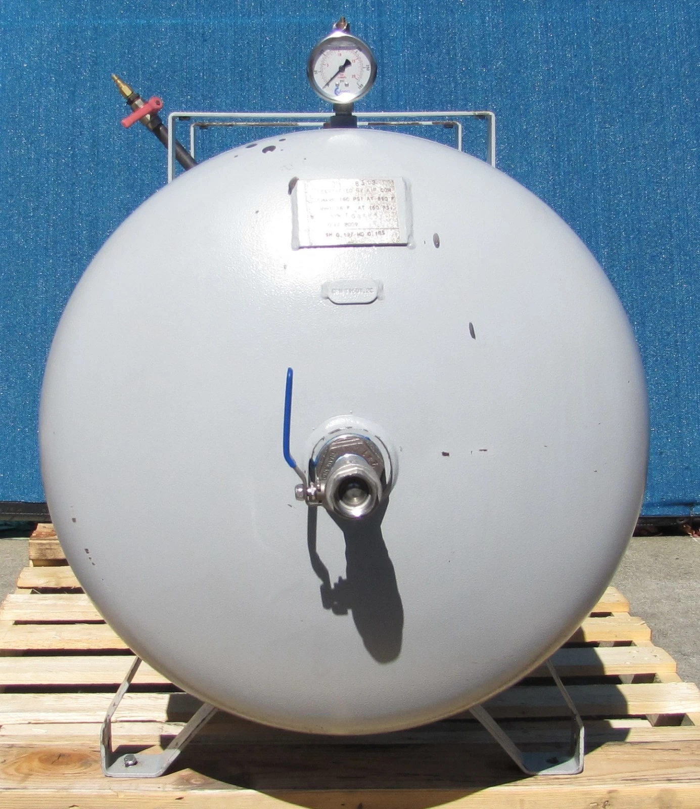 Used Chicago Pneumatic 120 Gallon Air Compressor Tank Receiver w/ Gauge Safety Valve