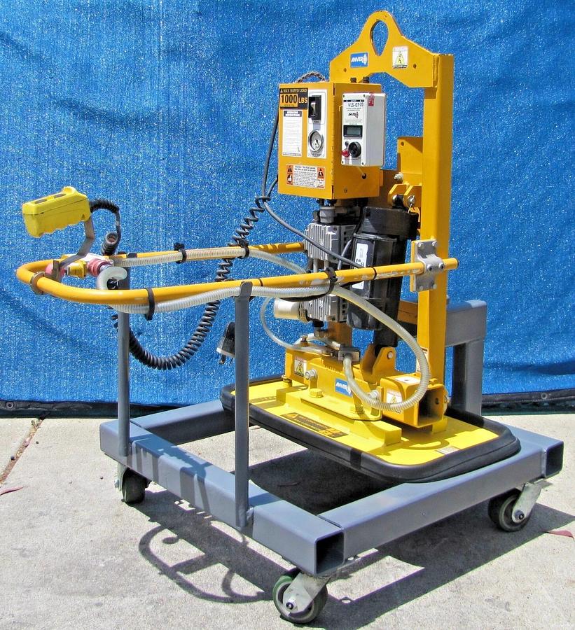 Used Anver 1000 lbs  Electric Powered Vacuum Pad Lifter Lift ET100S-FP 90° Tilting
