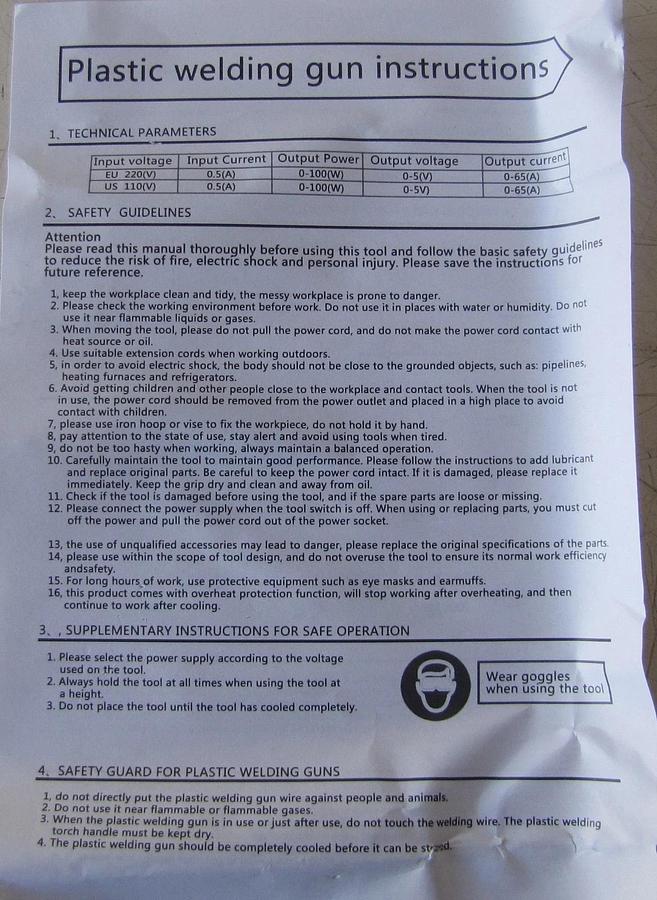 Used Plastic Welding Gun Kit H50 Soldering Tool Welder With Staples