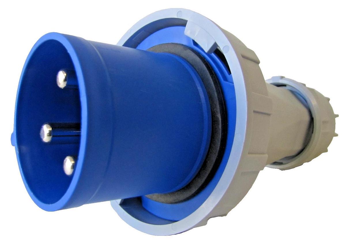 Used 100 AMP Pin and Sleeve 2 Pole 3 Wire Male Cord End Plug 100A 2P 3W Connector