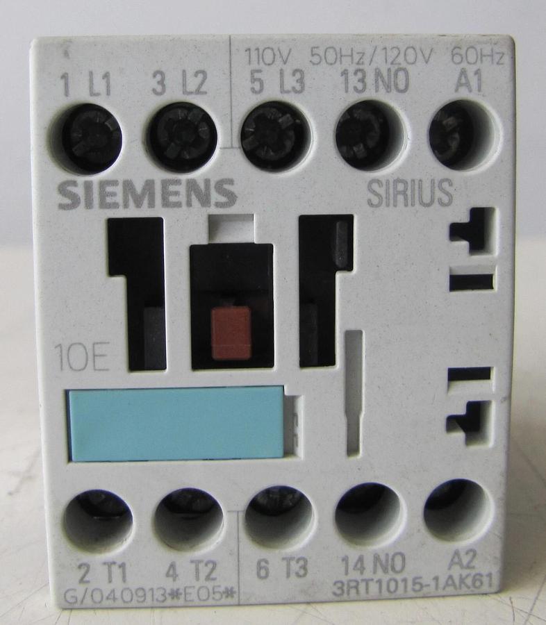 Used Lot of Two Siemens Sirius 18A Contactors 3RT1015-1AK61 18 Amp 690V w/ 110V Coil