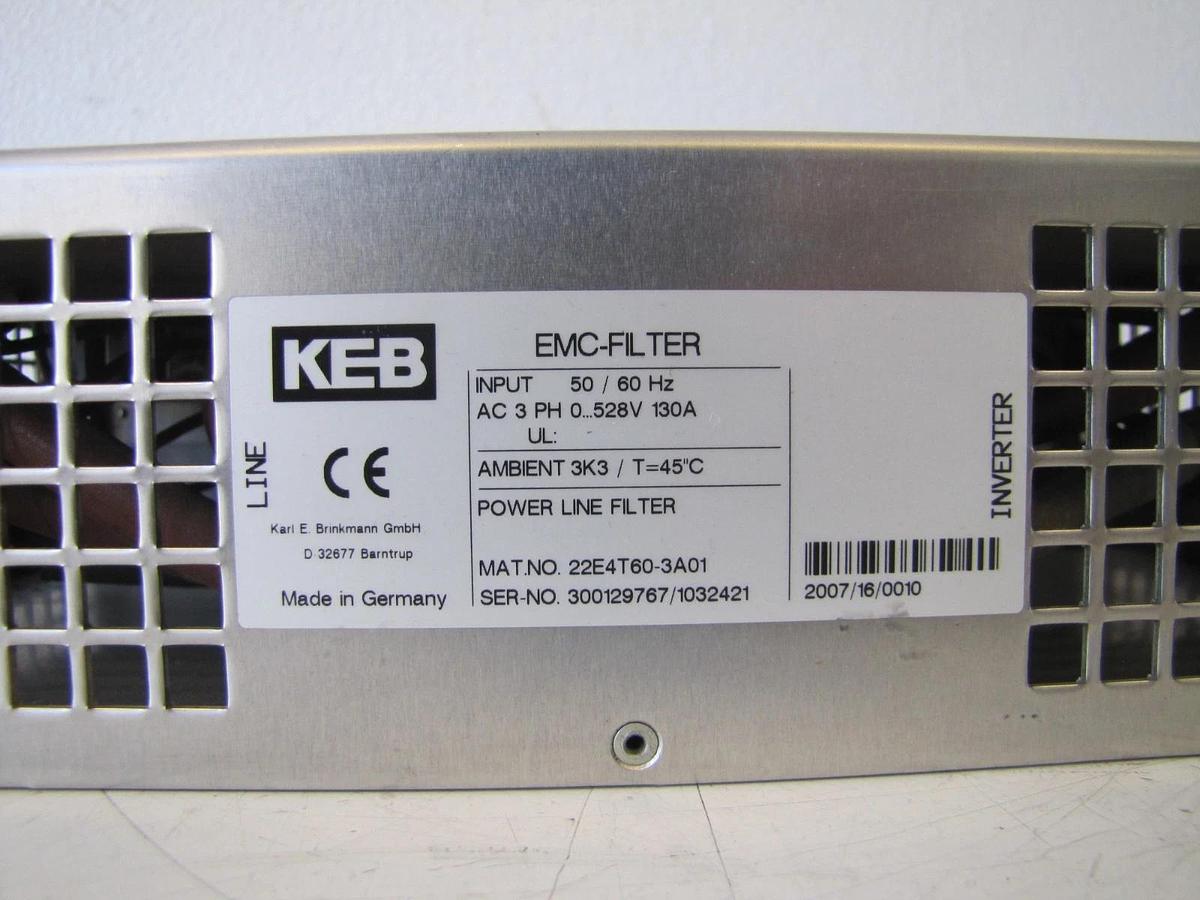 Used KEB Power Line EMC Inverter Filter No. 1032421 460V 3 Phase 50/60 Hz 130 Amps