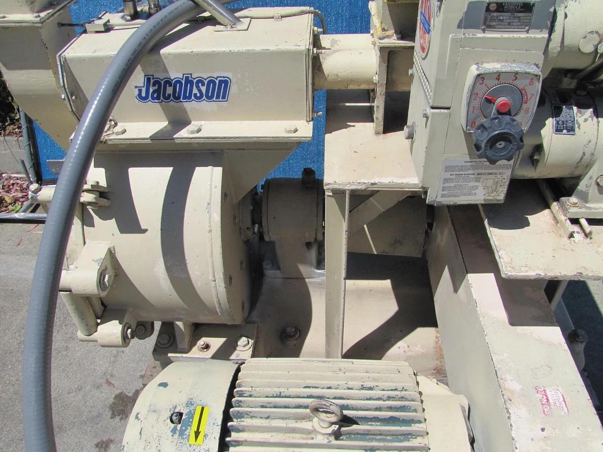 Used Jacobson 75 HP Commercial Hammer Mill Grinder 460V 3 Phase Reliance Motor AS-IS