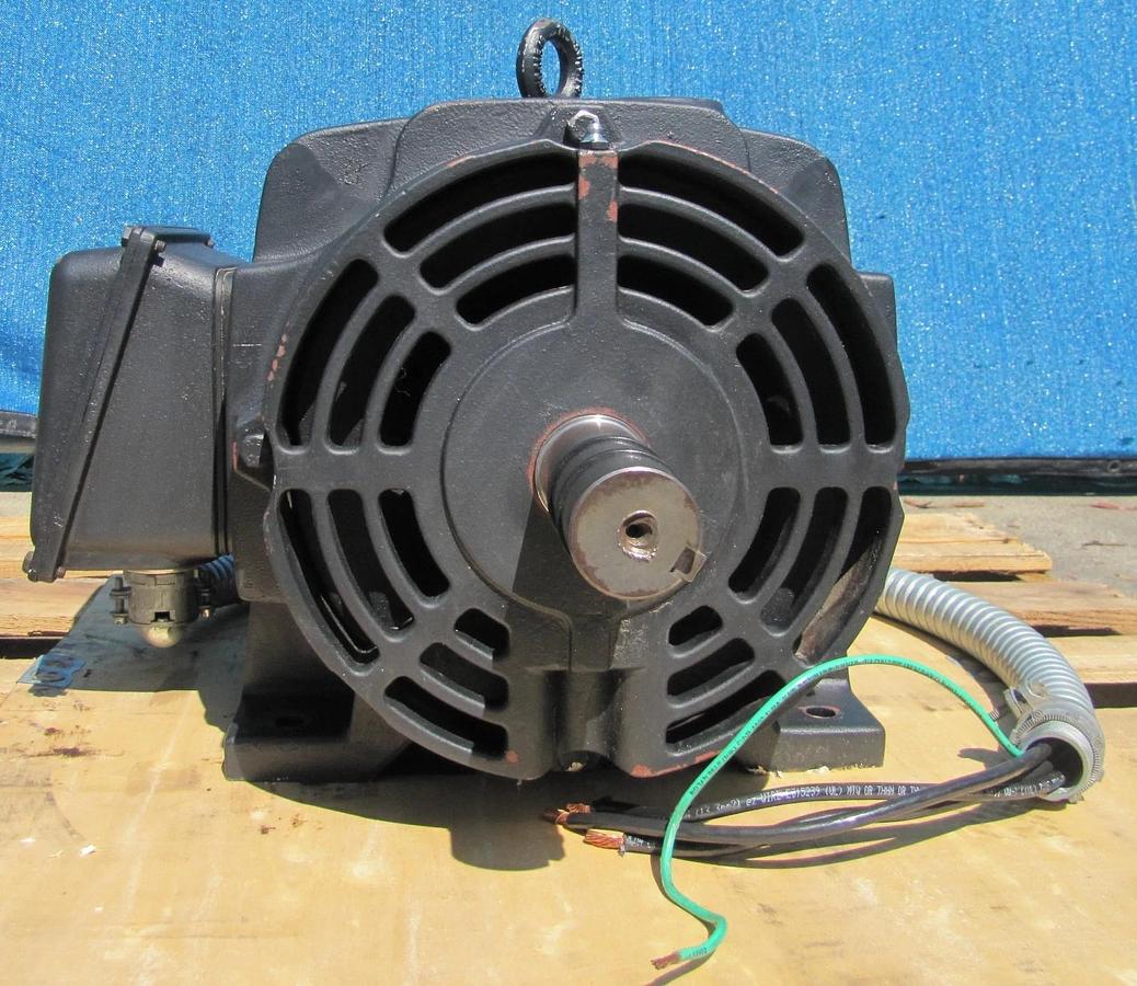 Used WEG 15 HP Electric Motor 208-230/460V 3 Phase 254T 1775 RPM 1-5/8" Shaft Dia.